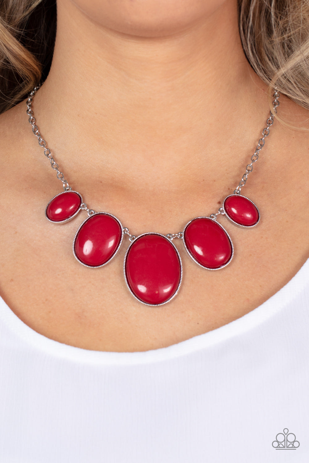 Vivacious Vanity - red - Paparazzi necklace