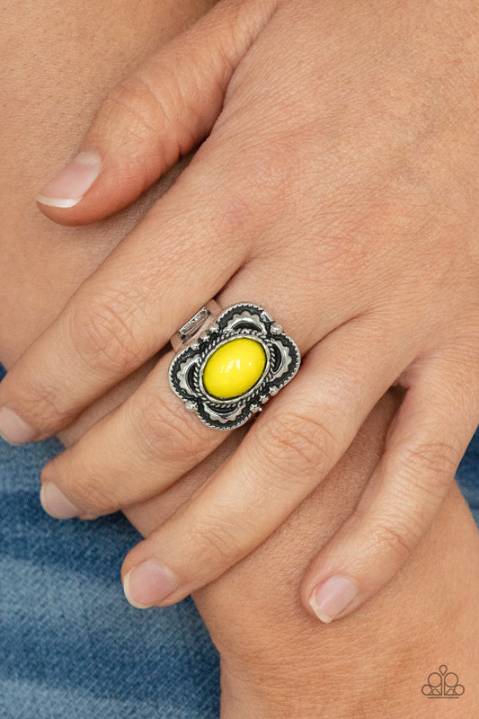 Vivaciously Vibrant - yellow - Paparazzi ring