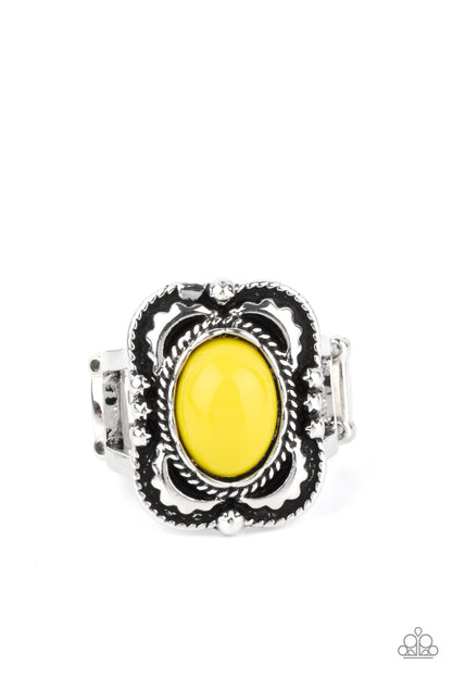Vivaciously Vibrant - yellow - Paparazzi ring