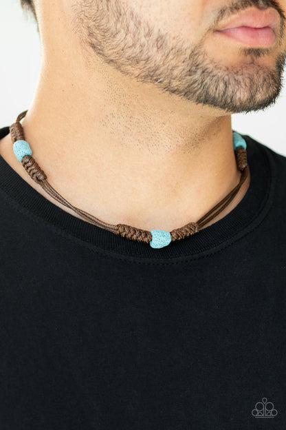 Volcanic Vagabond - blue - Paparazzi mens necklace