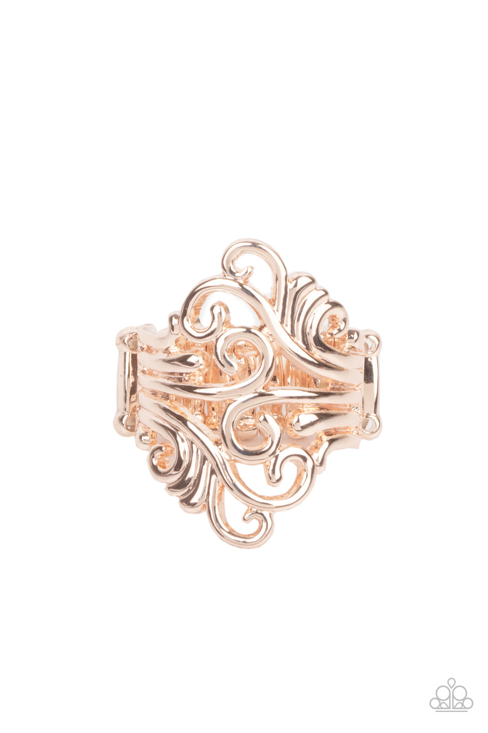 Voluptuous Vines - rose gold - Paparazzi ring