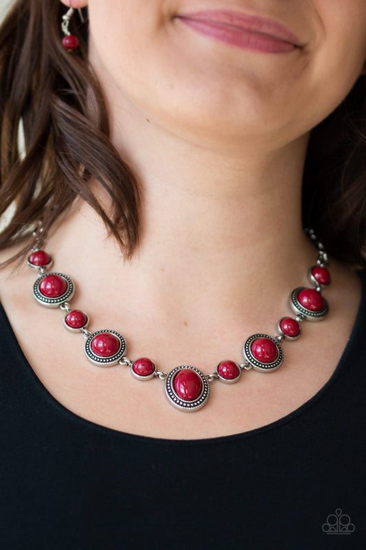 Voyager Vibes - red - Paparazzi necklace