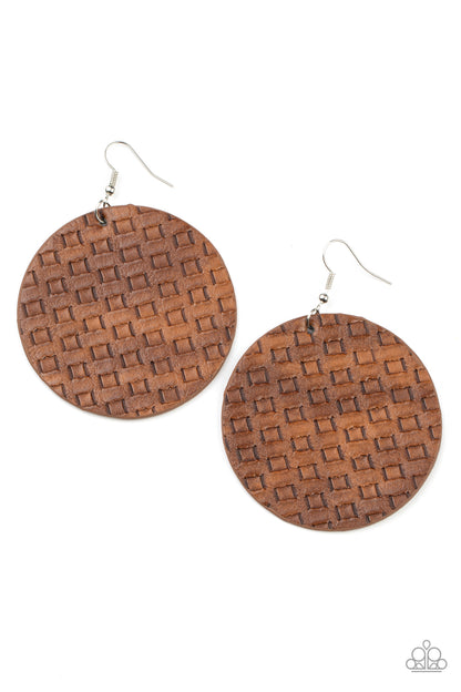 WEAVE Me Out Of It - brown - Paparazzi earrings