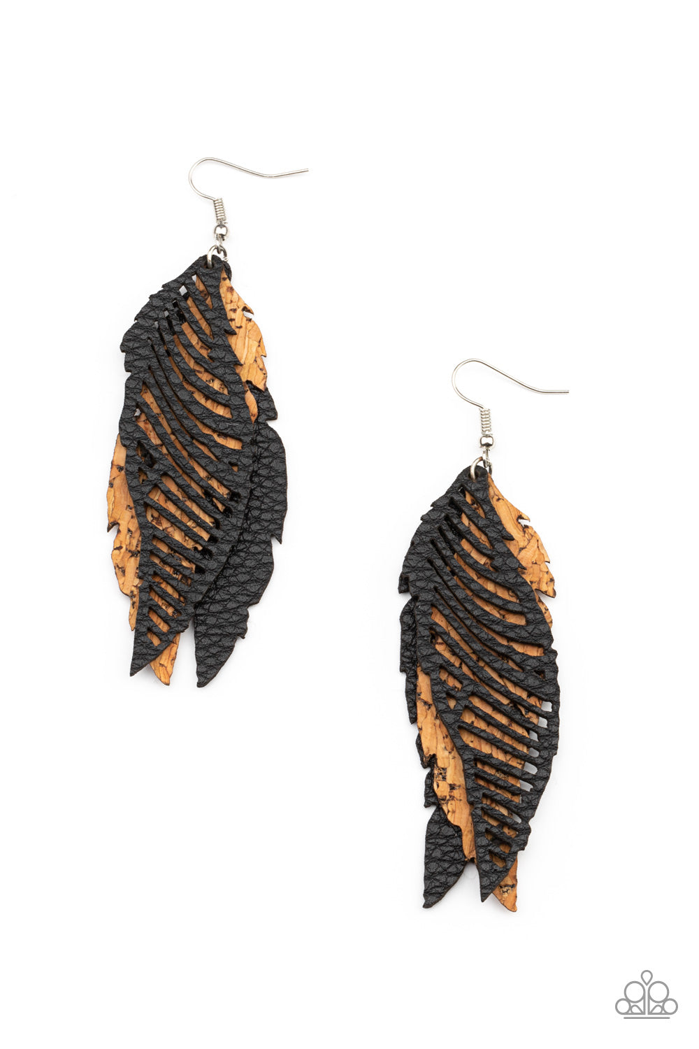WINGING Off The Hook - black - Paparazzi earrings