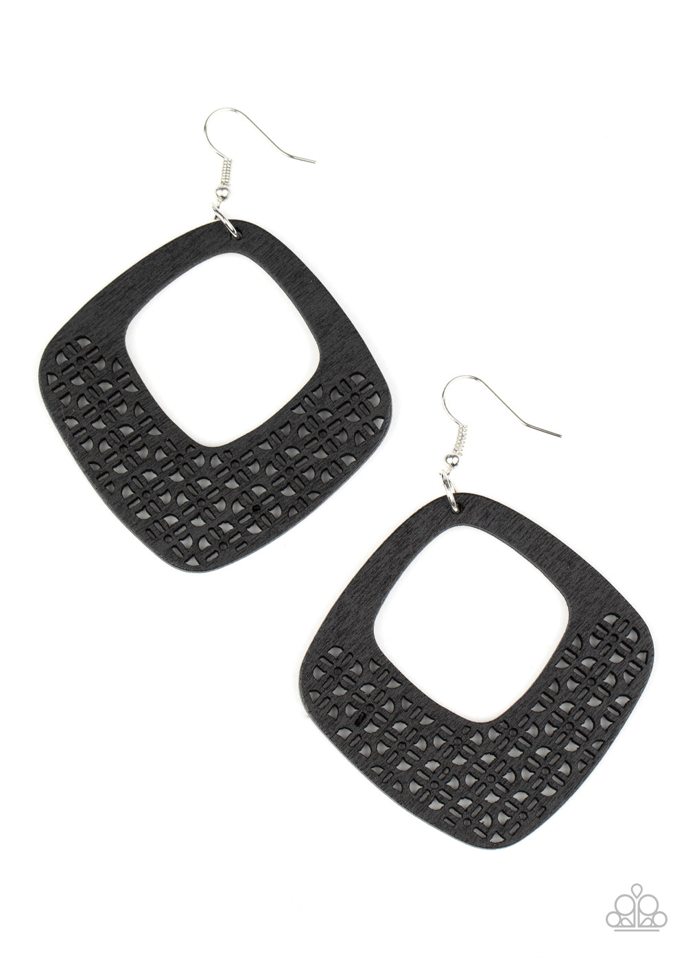 WOOD You Rather - black - Paparazzi earrings