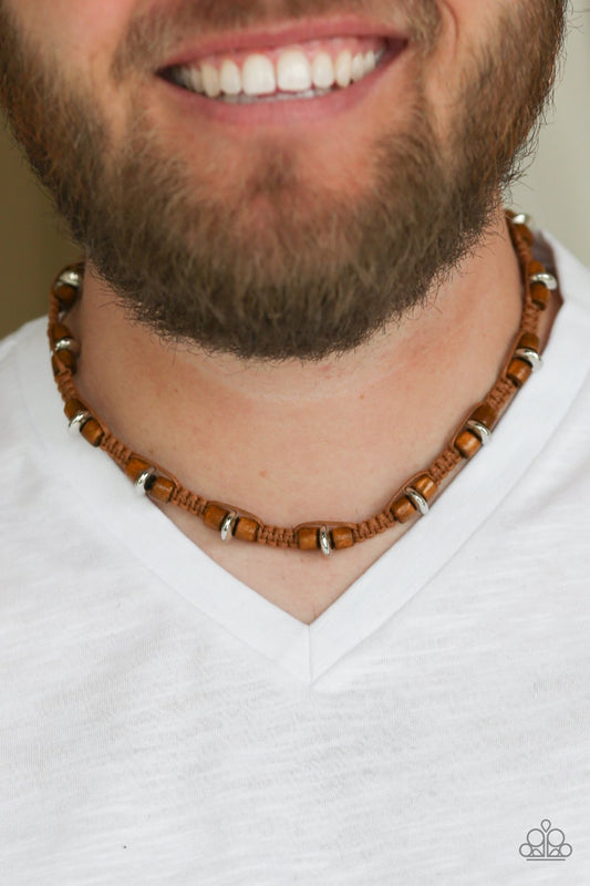 WOOD You Believe It-brown-Paparazzi mens necklace
