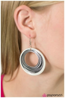 Waiting for Forever - White - Paparazzi earrings