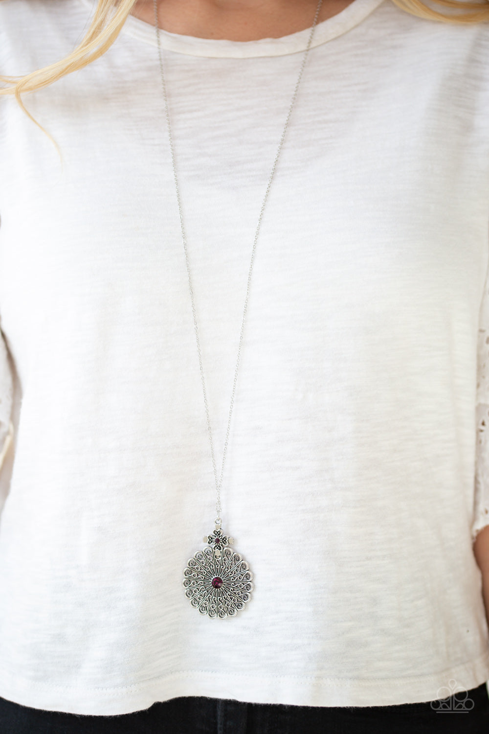 Walk On The WILDFLOWER Side - purple - Paparazzi necklace