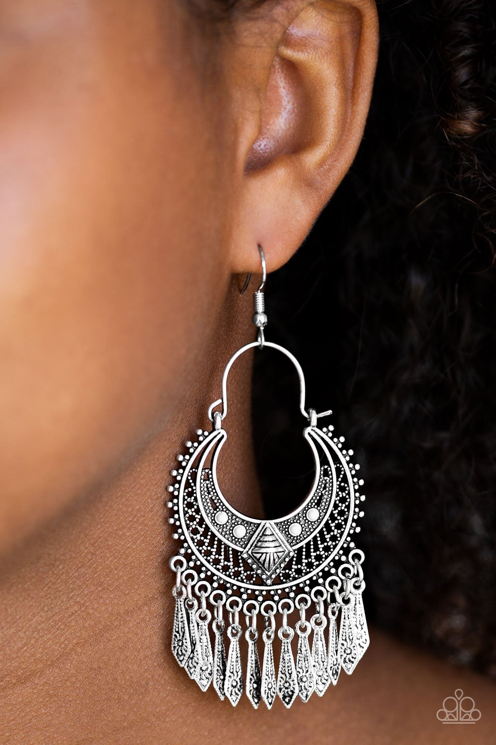 Walk on the Wildside - silver - Paparazzi earrings