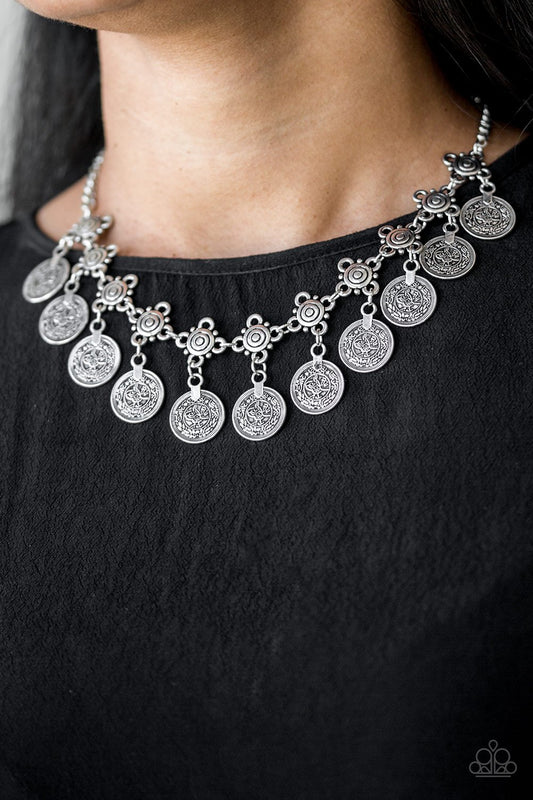 Walk the Plank - silver - Paparazzi necklace