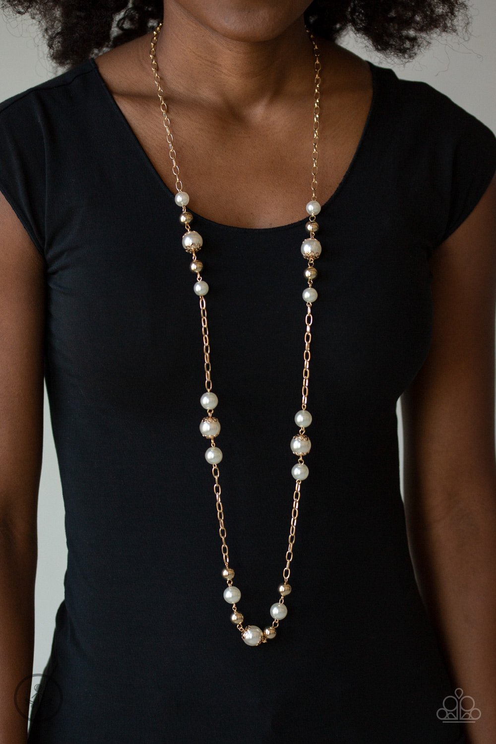 Wall Street Waltz-gold-Paparazzi necklace