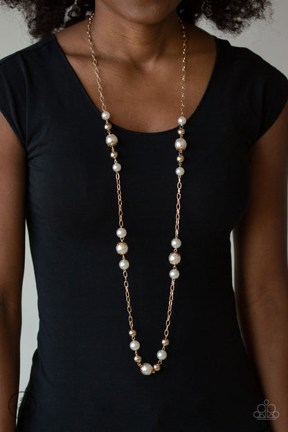 Wall Street Waltz-gold-Paparazzi necklace