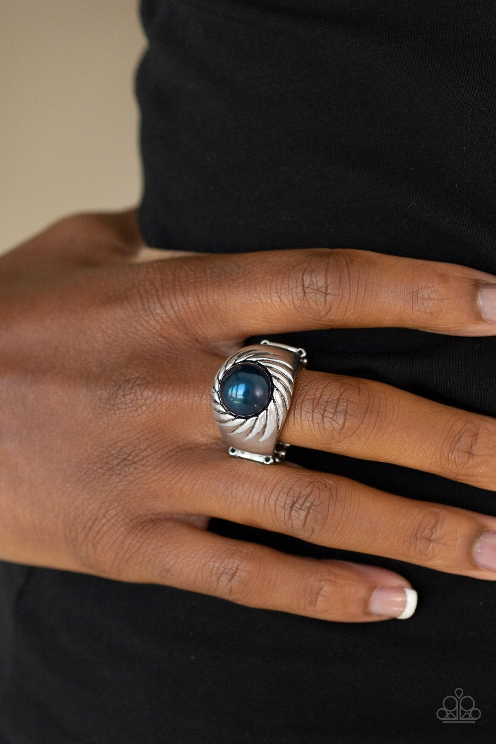 Wall Street Whimsical-blue-Paparazzi ring