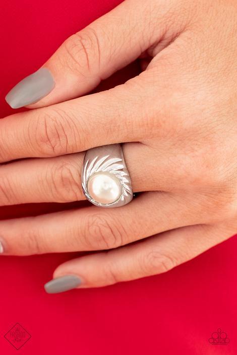 Wall Street Whimsical-white-Paparazzi ring
