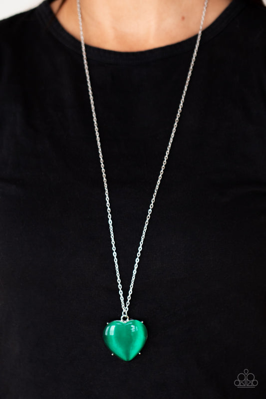 Warmhearted Glow - green - Paparazzi necklace