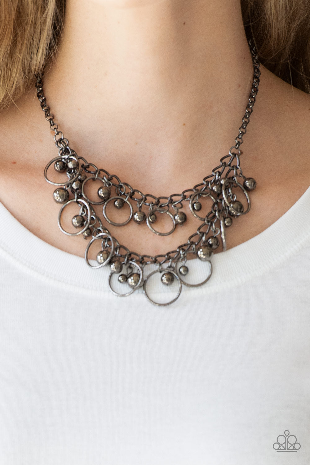 Warning Bells - black - Paparazzi necklace