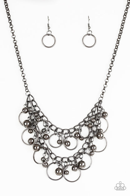 Warning Bells - black - Paparazzi necklace