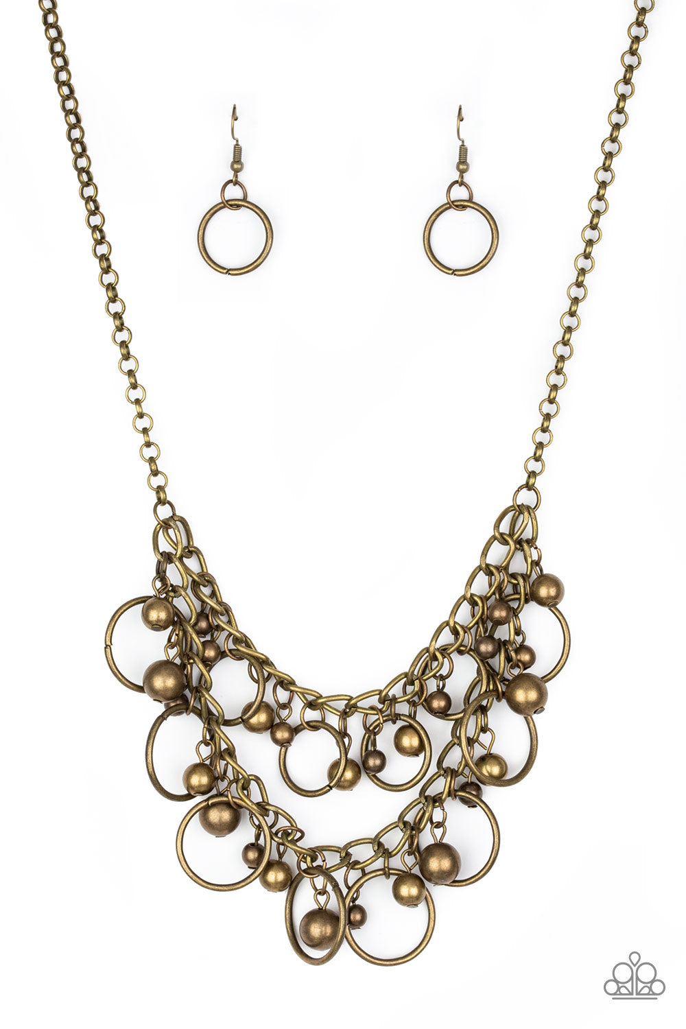 Warning Bells - brass - Paparazzi necklace