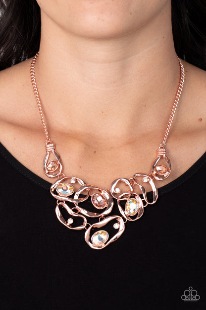 Warp Speed - copper - Paparazzi necklace