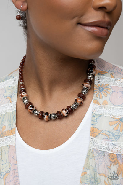 Warped Whimsicality - brown - Paparazzi necklace