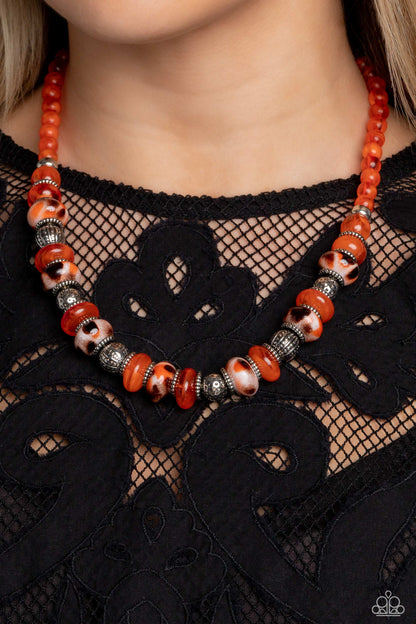 Warped Whimsicality - orange - Paparazzi necklace