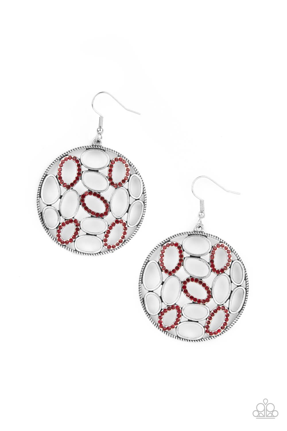 Watch OVAL Me - red - Paparazzi earrings