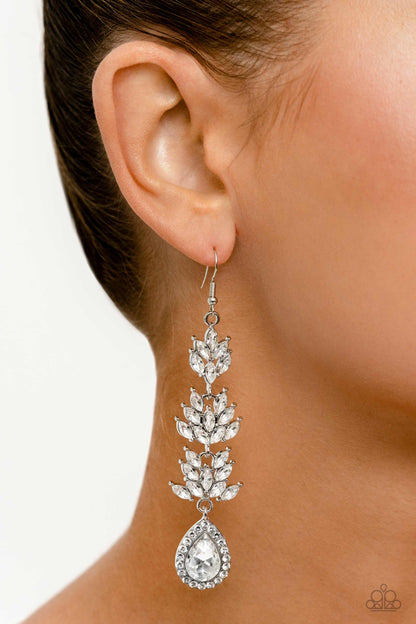 Water Lily Whimsy - white - Paparazzi earrings