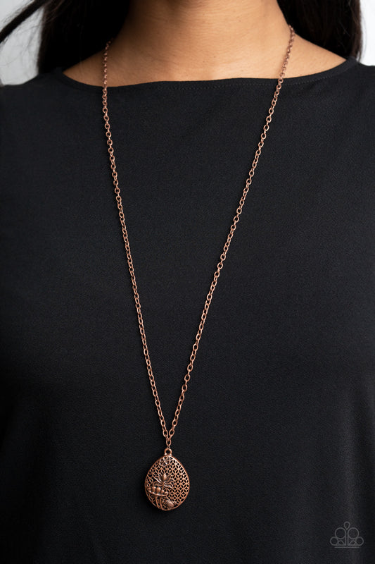 Wearable Wildflowers - copper - Paparazzi necklace