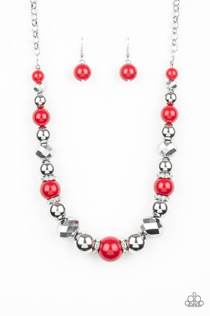 Weekend Party - red - Paparazzi necklace