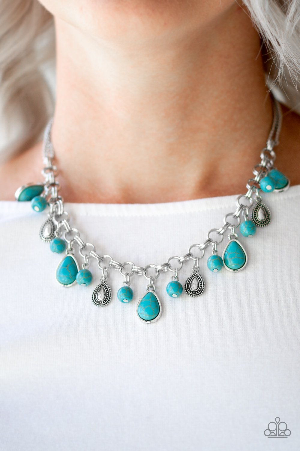Welcome to Bedrock - blue - Paparazzi necklace