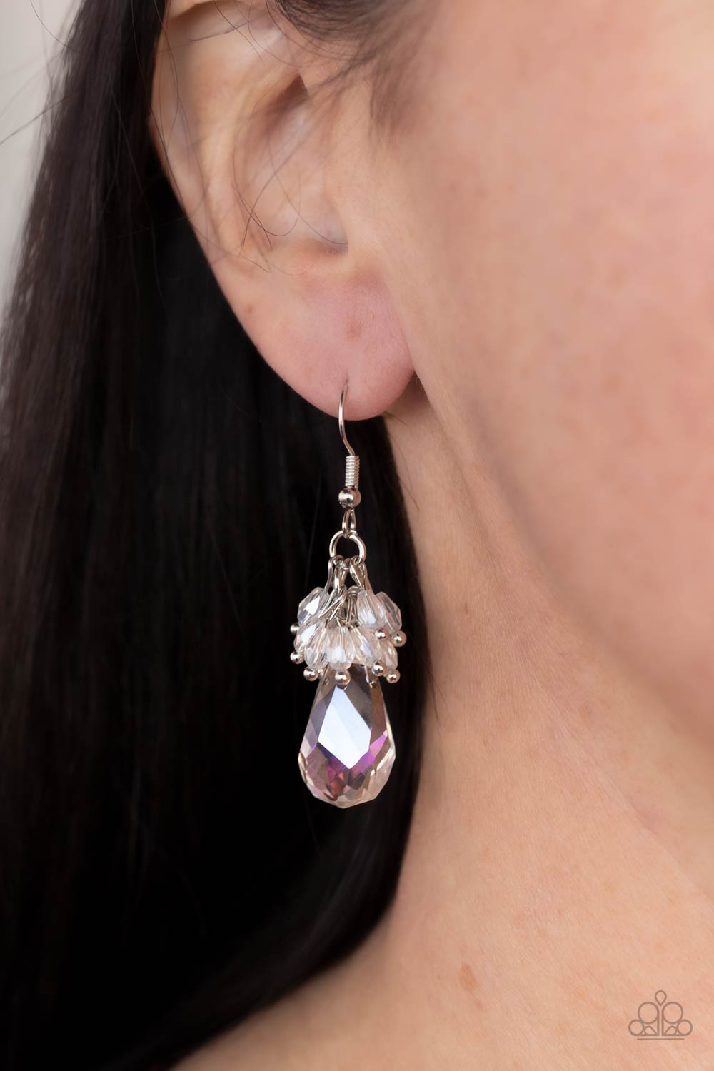 Well Versed in Sparkle - white - Paparazzi earrings