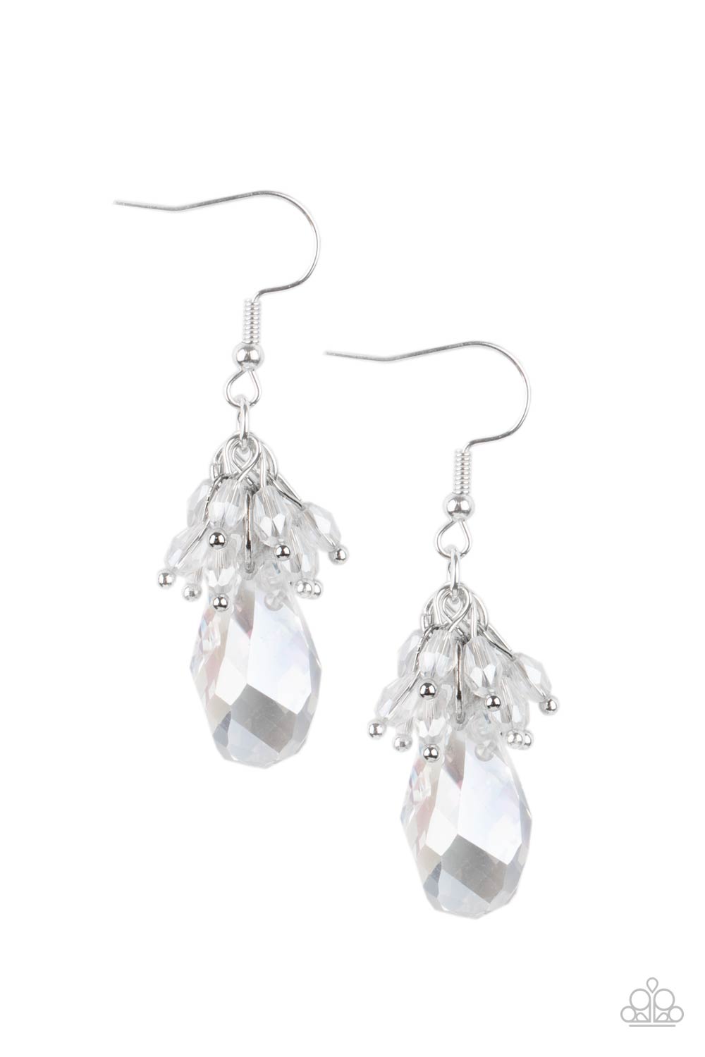 Well Versed in Sparkle - white - Paparazzi earrings