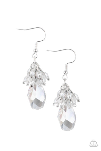 Well Versed in Sparkle - white - Paparazzi earrings