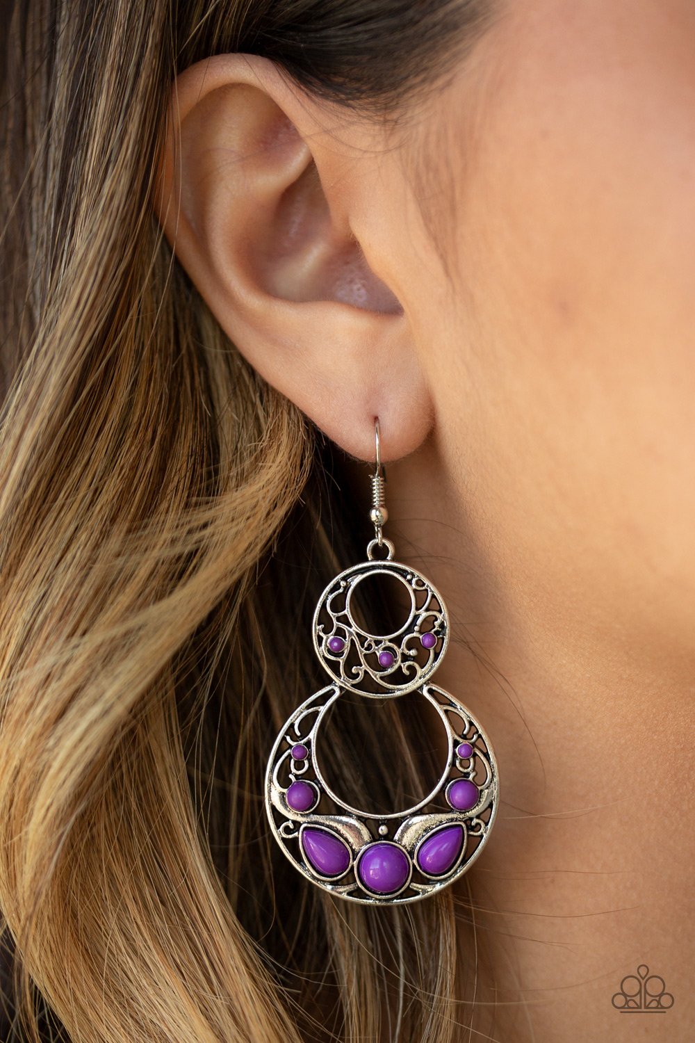 West Coast Whimsical-purple-Paparazzi earrings