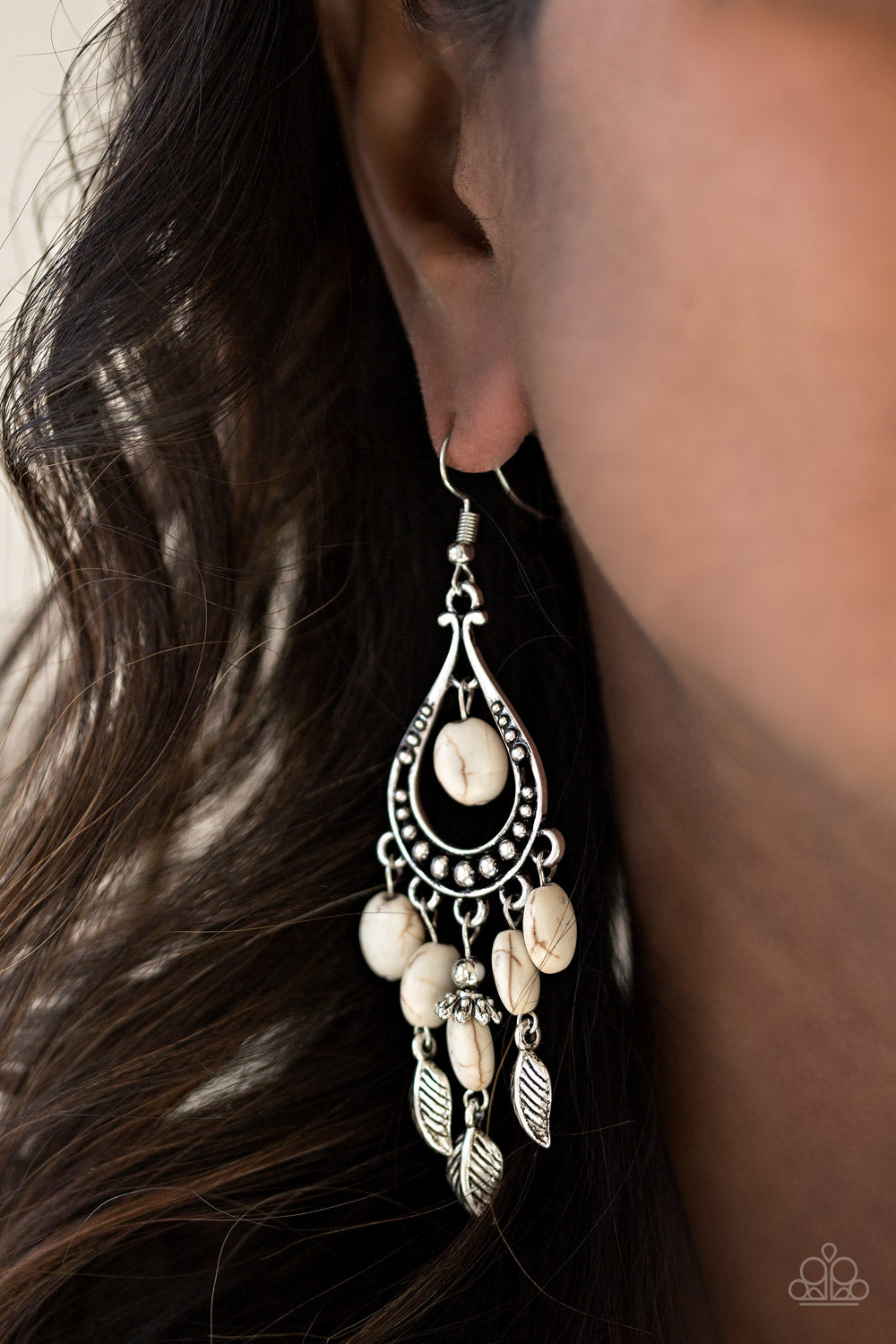 Western Wanderlust - white - Paparazzi earrings