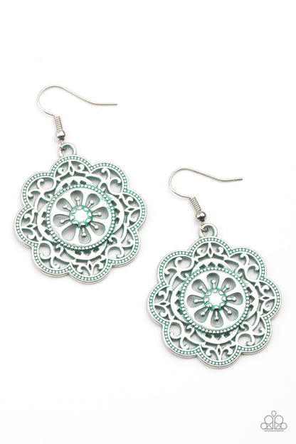 Western Mandalas - blue - Paparazzi earrings