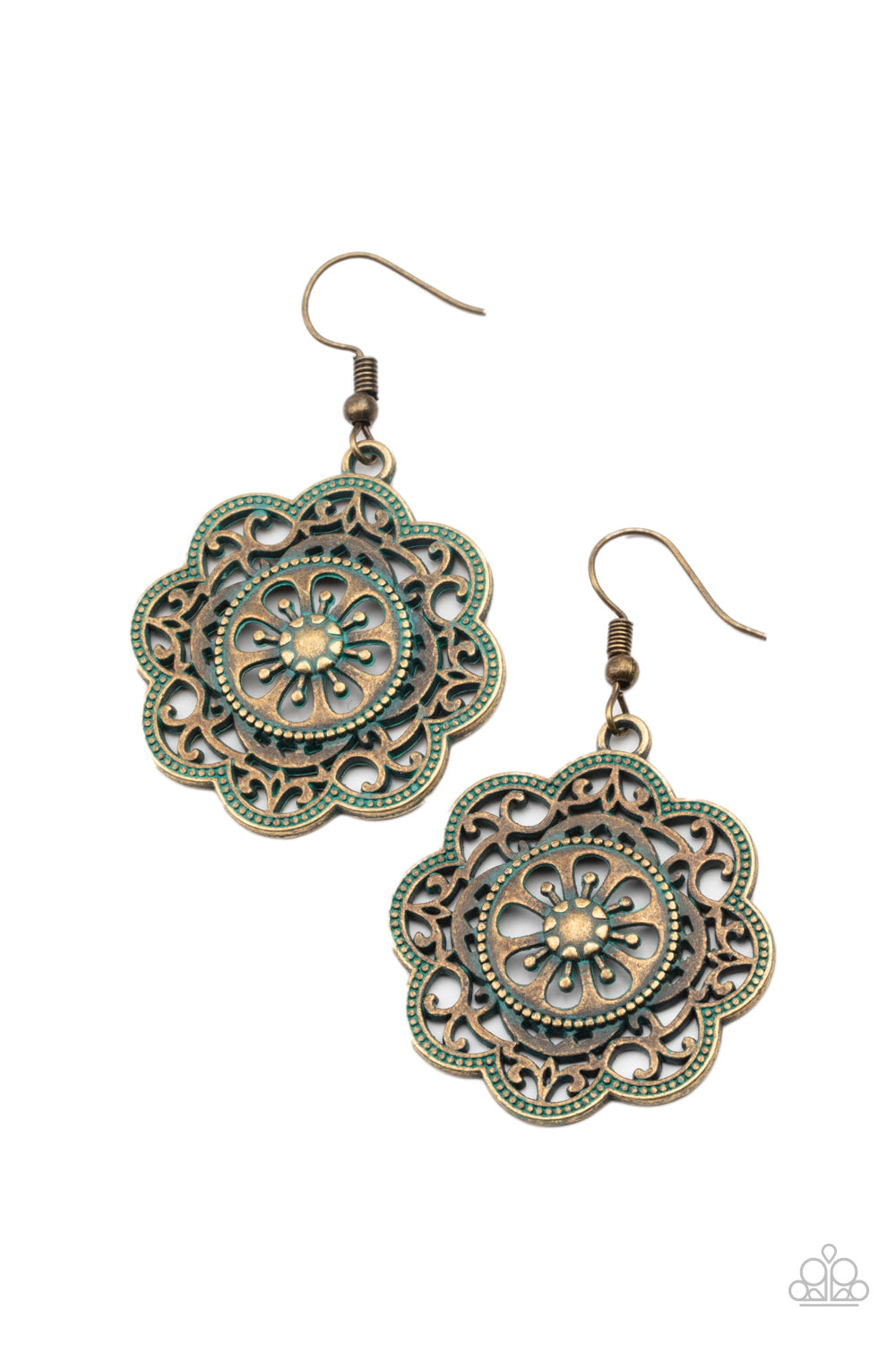 Western Mandalas - brass - Paparazzi earrings