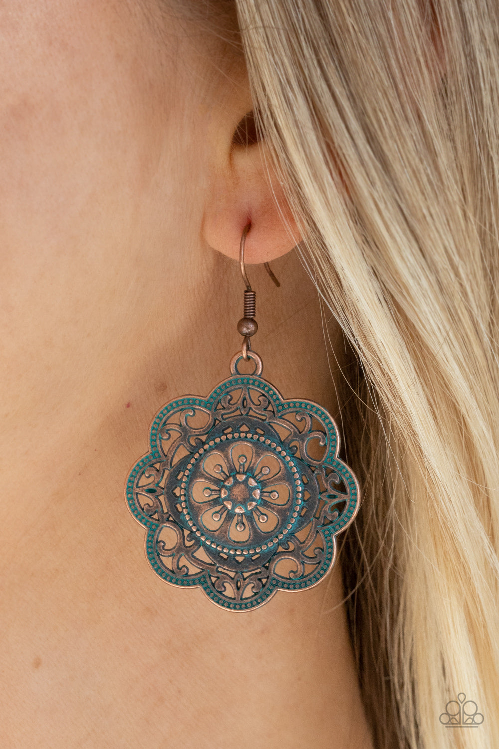 Western Mandalas - copper - Paparazzi earrings