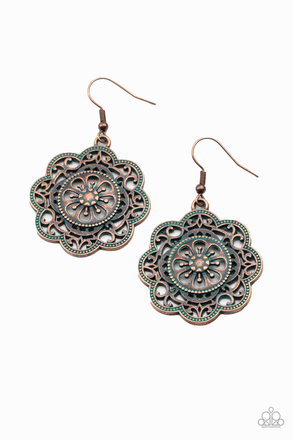 Western Mandalas - copper - Paparazzi earrings