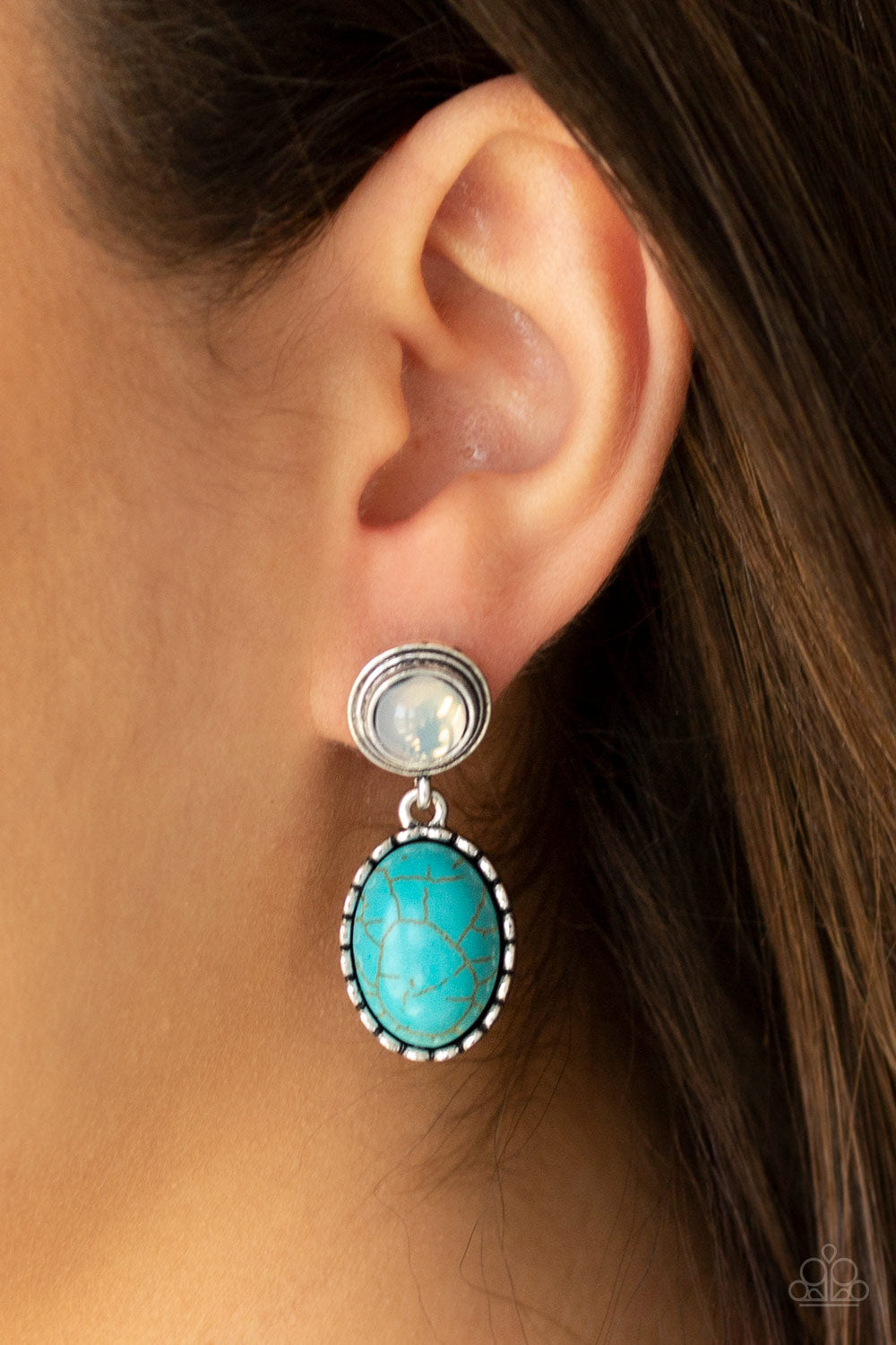 Western Oasis - blue - Paparazzi earrings