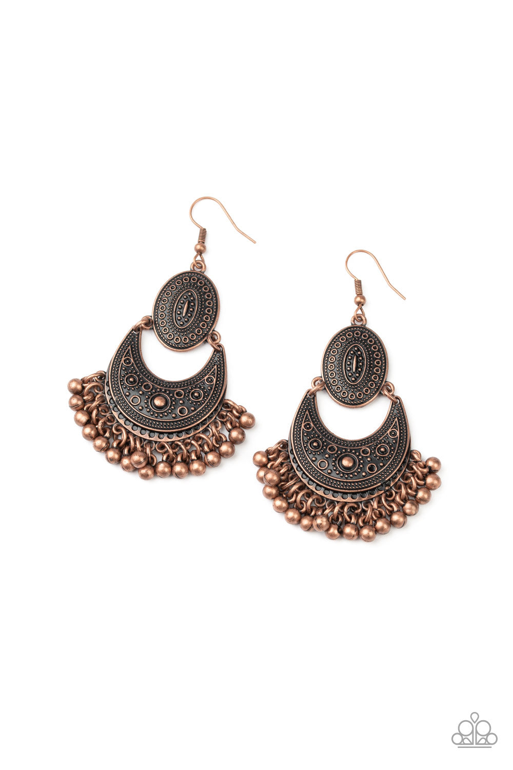 Western Trails - copper - Paparazzi earrings