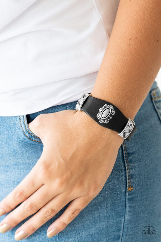 Western Romance-black-Paparazzi bracelet
