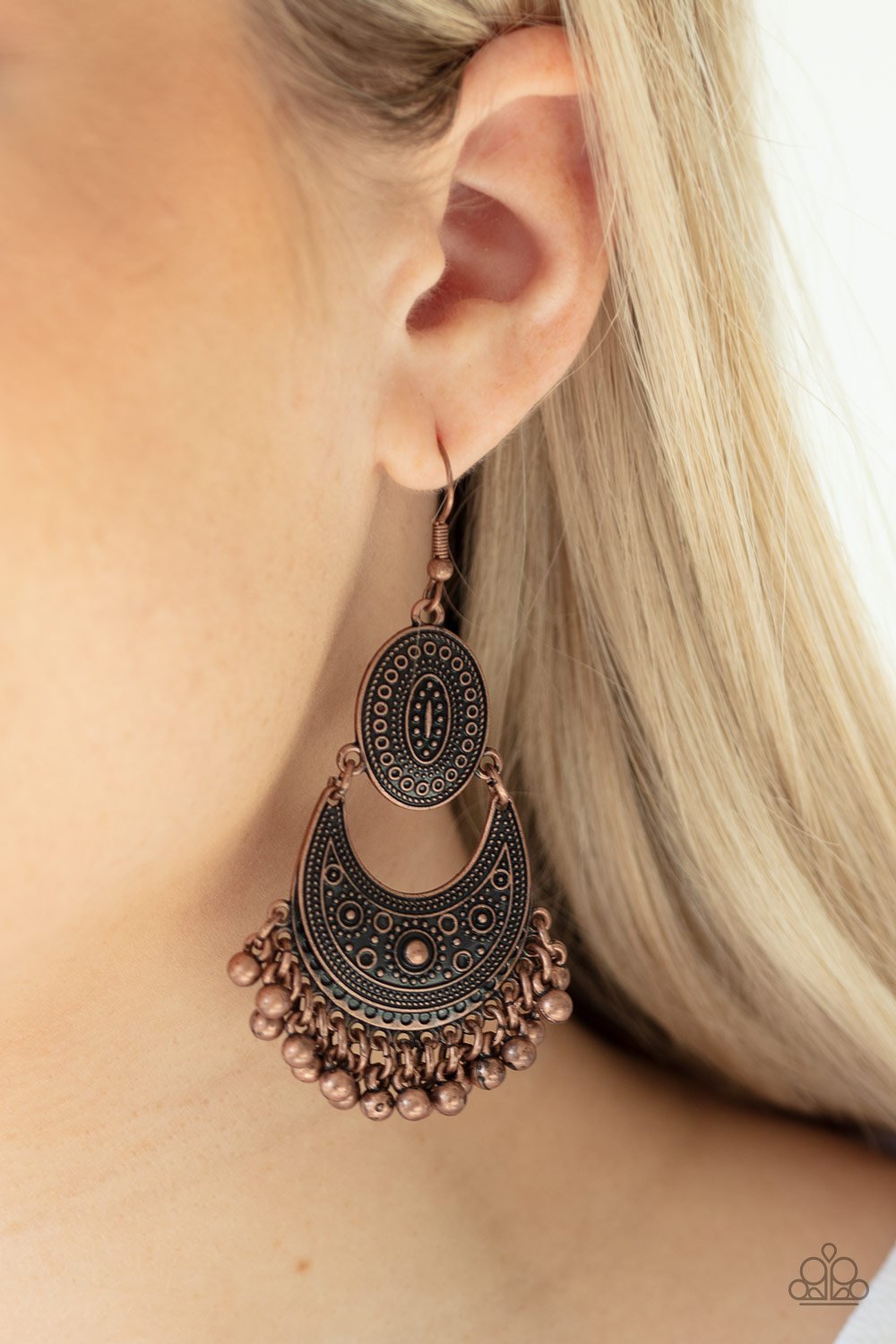 Western Trails-copper-Paparazzi earrings