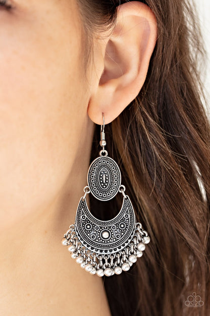 Western Trails-silver-Paparazzi earrings