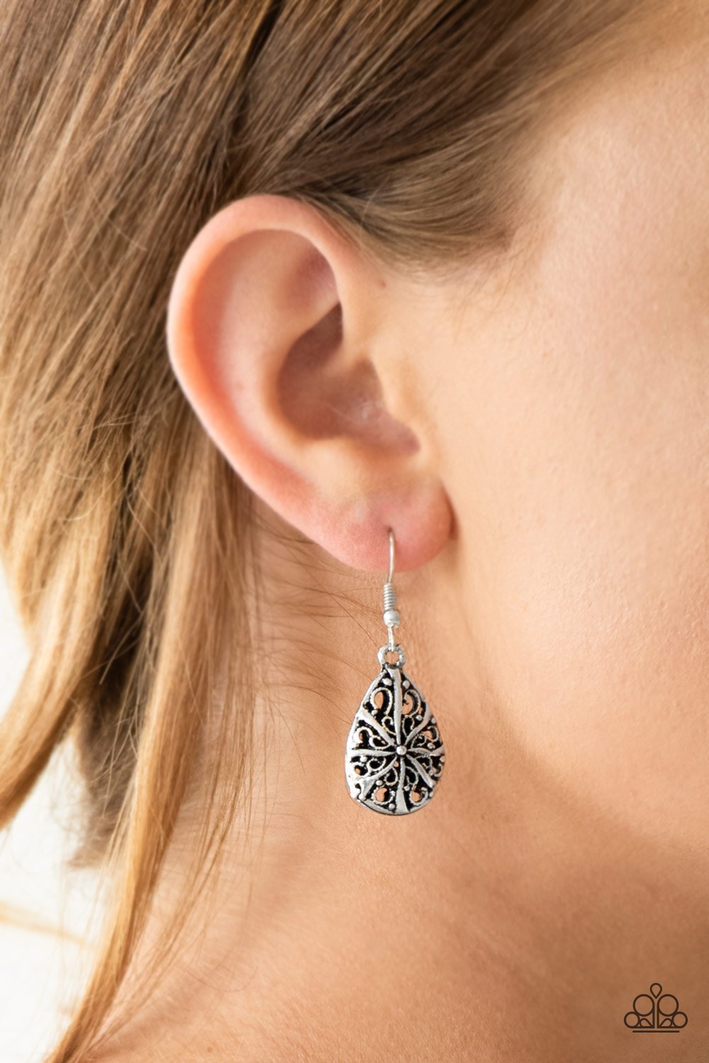 Western Wisteria-silver-Paparazzi earrings