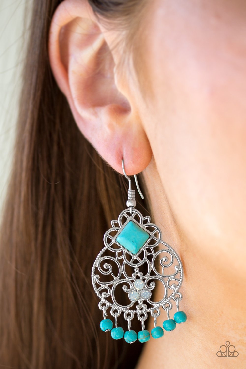 Western Wonder - blue - Paparazzi earrings