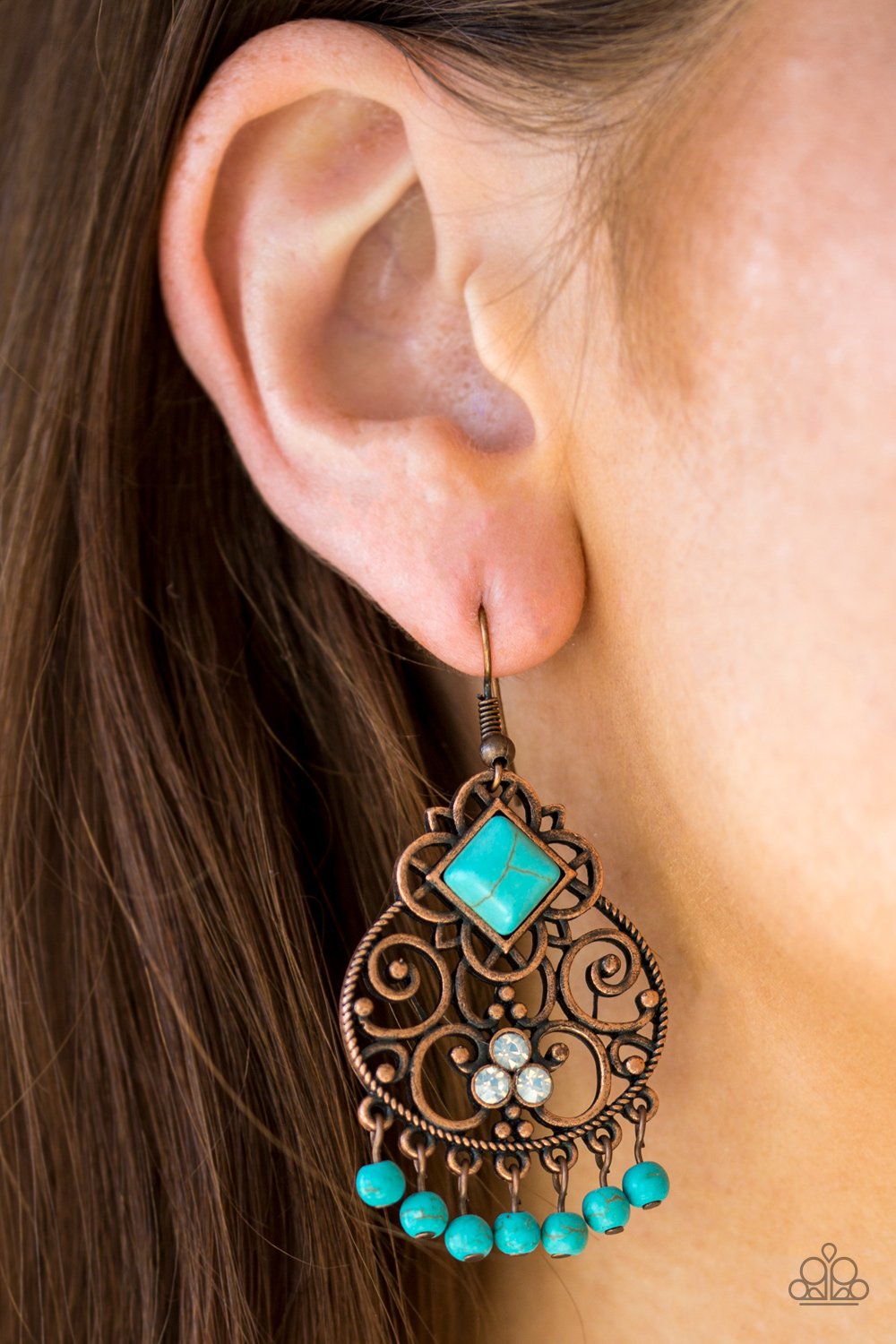 Western Wonder-copper-Paparazzi earrings