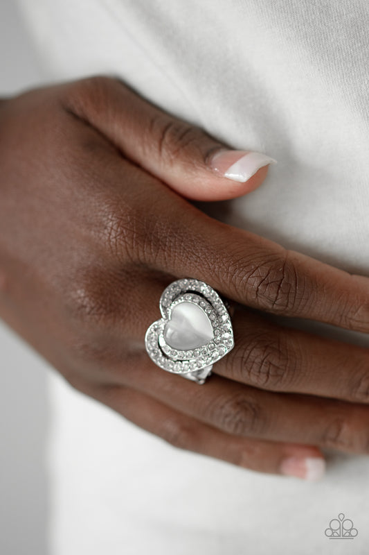 What The Heart Wants - white - Paparazzi ring