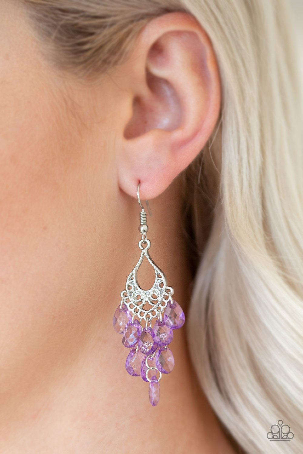 What Happens in Maui-purple-Paparazzi earrings