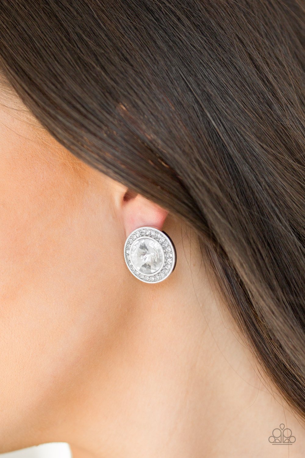 What Should I BLING-white-Paparazzi earrings